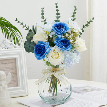 Fake Flowers Artificial Blue White Roses Flower with Pakistan | Ubuy120